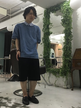 「オムプリッセイッセイミヤケ」｜「アイテム（Tシャツ/カットソー）」を使った、ゆうくんさん（メンズ・159cm）の夏コーディネート