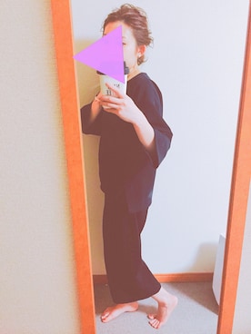「COMME CA ISM（コムサイズム）のアイテム（セットアップ）」を使った、まる美さん（レディース・148cm）の秋コーディネート