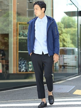 「STUDIOUS（ステュディオス）のアイテム（マウンテンパーカー）」を使った、田中さん（メンズ・180cm）の夏コーディネート