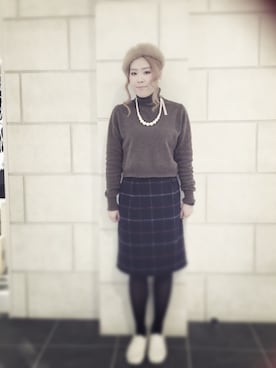 「チークこいめ」｜曽我愛美さん（レディース・155cm）の冬コーディネート