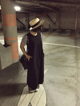 「H&M（エイチ・アンド・エム）のアイテム（Tシャツ/カットソー、ホワイト系）」を使った、真依子さん（レディース・152cm）の夏コーディネート