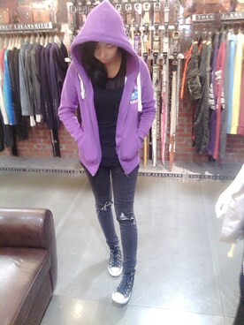 「DUFFER DAPSのアイテム」を使った、愛熙さん（レディース・163cm）の冬コーディネート