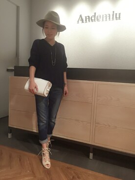 「andemiu」｜yuka.Nさん（レディース・155cm）の冬コーディネート