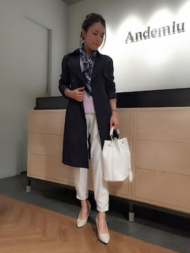 「andemiu」｜「アイテム（トレンチコート）」を使った、yuka.Nさん（レディース・155cm）の冬コーディネート
