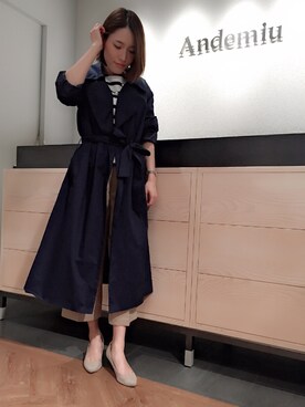 「andemiu」｜「アイテム（その他アウター）」を使った、yuka.Nさん（レディース・155cm）の春コーディネート