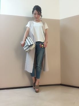 「andemiu」｜「アイテム（その他アウター）」を使った、yuka.Nさん（レディース・155cm）の春コーディネート