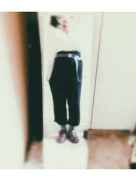 「Handmade（ハンドメイド）のアイテム（トートバッグ、グレー系）」を使った、Yannuさん（レディース・145cm）の冬コーディネート