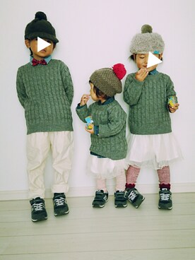 「LAGOM（LAGOM）のアイテム（ハンチング/ベレー帽）」を使った、i*k*m*m*h*さん（キッズ・110cm）の秋コーディネート