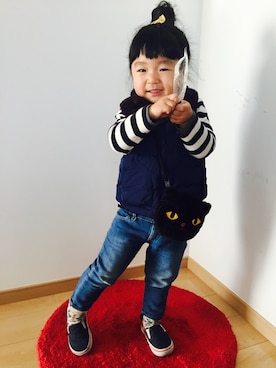 「リス園のアイテム（その他、その他）」を使った、NAHOさん（キッズ・100cm）の冬コーディネート