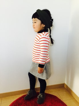 「おでこ出してみました〜のアイテム（その他、その他）」を使った、NAHOさん（キッズ・100cm）の冬コーディネート