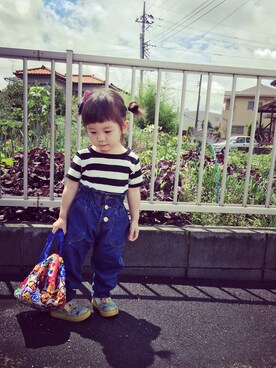 「JAM（ジャム）のアイテム（バッグ）」を使った、hinonoさん（キッズ・90cm）の夏コーディネート