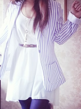 「blazer」｜「アイテム（その他アウター）」を使った、Justine 'キヨ'さん（レディース・150cm）の秋コーディネート