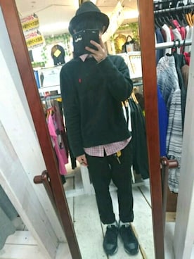 「POLO RALPH LAUREN（ポロ ラルフ ローレン）のアイテム（スウェット、ブラック系）」を使った、aoiharuさん（メンズ・163cm）の春コーディネート