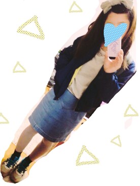 「タイツ×靴下」｜「アイテム（スウェット）」を使った、ｓｙｍさん（レディース・156cm）の秋コーディネート