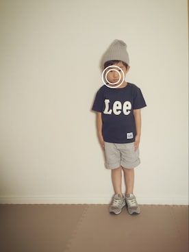 「GLOBAL WORK（グローバルワーク）のメンアサワッチ/556722（ニットキャップ/ビーニー、グレー系）」を使った、KREHA\( Ö )/さん（キッズ）の夏コーディネート