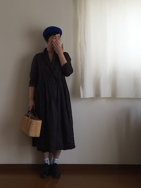 「AUTTAA」｜「アイテム（ハンチング/ベレー帽）」を使った、なべおさん（レディース・157cm）の夏コーディネート