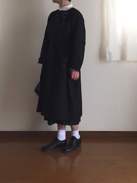 「セレモニーコーデ」｜「アイテム（ステンカラーコート）」を使った、なべおさん（レディース・157cm）の春コーディネート
