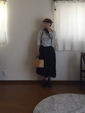 「AUTTAA」｜「アイテム（帽子）」を使った、なべおさん（レディース・157cm）の春コーディネート