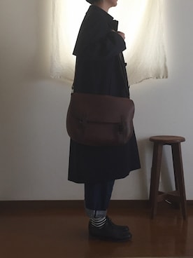 「AUTTAA」｜「アイテム（ステンカラーコート）」を使った、なべおさん（レディース・157cm）の秋コーディネート