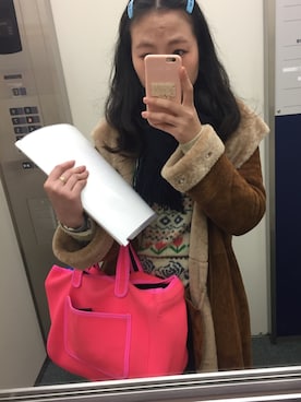 「アイテム（ムートンコート）」を使った、wackowakakoさん（レディース・164cm・20代）の冬コーディネート