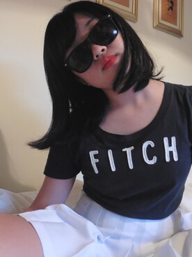 「American Apparel（アメリカンアパレル）のテニススカート（スカート、ホワイト系）」を使った、saya kikuさん（レディース）の夏コーディネート