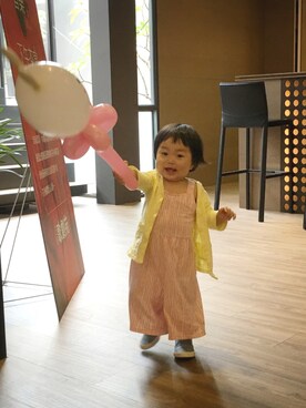 「OLD NAVY（オールドネイビー）のアイテム（オールインワン・サロペット、ピンク系）」を使った、Chantelleさん（レディース）の春コーディネート