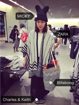 「TAIPEI」｜「アイテム（ノーカラージャケット）」を使った、Taoさん（レディース・170cm）の冬コーディネート
