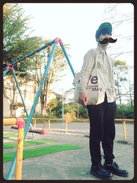 「N.HOOLYWOOD」｜「アイテム（その他シューズ）」を使った、たなかたろうさん（メンズ・177cm）の秋コーディネート