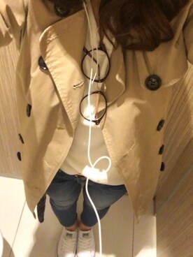 「SEVENDAYS=SUNDAY（セブンデイズサンデイ）のアイテム（トレンチコート）」を使った、くみんぬ。さん（レディース・161cm）の春コーディネート
