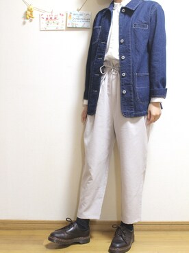「flower」｜「アイテム（デニムジャケット）」を使った、ｺﾈﾘさん（レディース・157cm）の春コーディネート