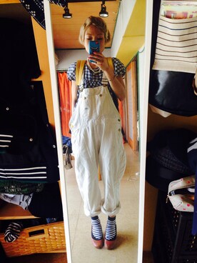 「BEAMS BOY（ビームスボーイ）のアイテム（つなぎ/オールインワン）」を使った、shihoさん（レディース・155cm）の春コーディネート