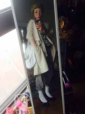 「Chez toi（シェトワ）のアイテム（その他アウター）」を使った、shihoさん（レディース・155cm）の春コーディネート