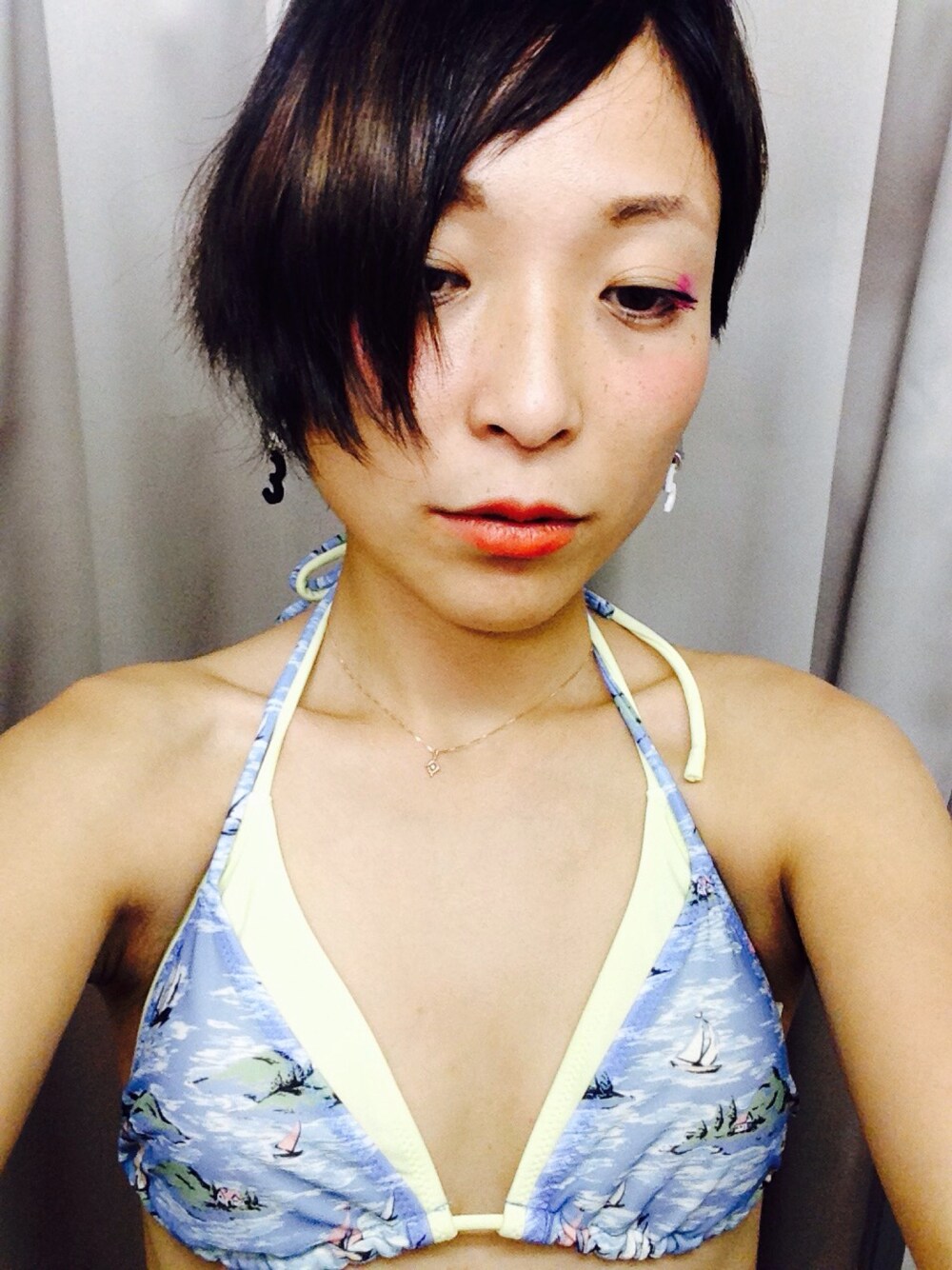 「ビキニ」｜「dazzlinのアイテム（水着、ブルー系）」を使った、shihoさん（レディース・156cm）の夏コーディネートの1枚目の写真