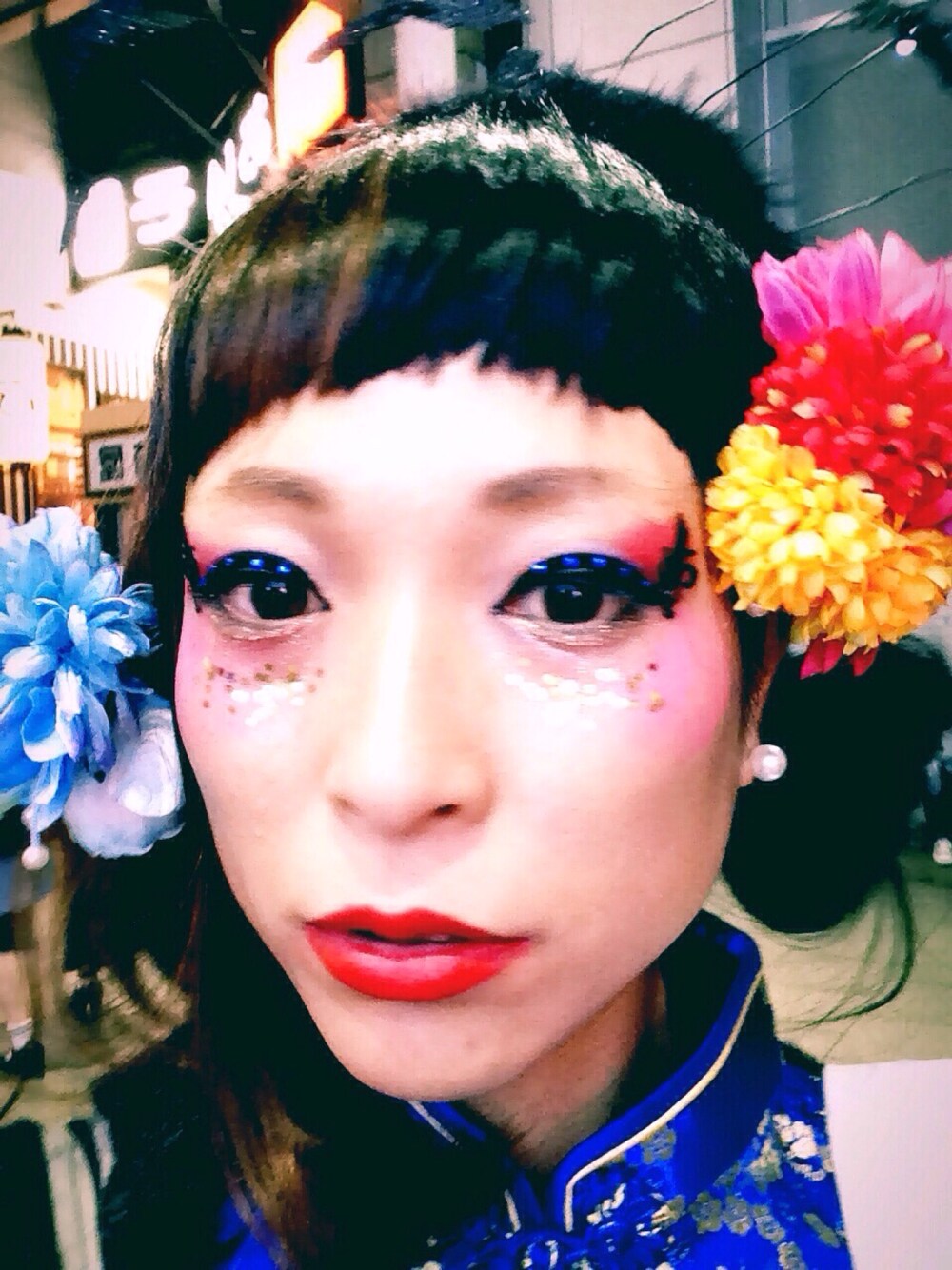 「ハロウィンメイク」｜「NARSのアイテム（口紅/リップティント/グロス、オレンジ系）」を使った、shihoさん（レディース・156cm）の秋コーディネートの1枚目の写真