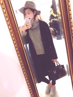 「gray」｜「アイテム（アクセサリー）」を使った、s さん（レディース・168cm）の冬コーディネート
