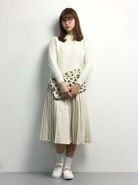 「cache cache（カシュ カシュ）のアイテム（クラッチバッグ）」を使った、marinaさん（レディース・162cm）の冬コーディネート