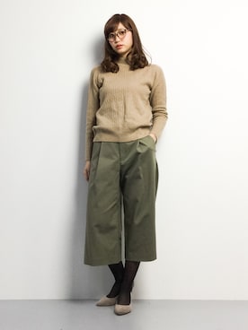 「クロップドパンツ」｜marinaさん（レディース・162cm）の冬コーディネート