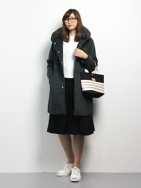 「RAY CASSIN（レイカズン）のアイテム（その他アウター）」を使った、marinaさん（レディース・162cm）の冬コーディネート