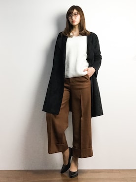 「L'EST ROSE（レストローズ）のアイテム（パンツ）」を使った、marinaさん（レディース・162cm）の冬コーディネート