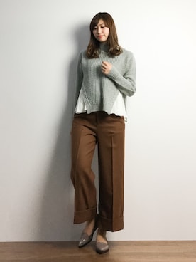 「L'EST ROSE（レストローズ）のアイテム（パンツ）」を使った、marinaさん（レディース・162cm）の冬コーディネート