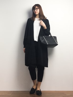 「AGNOST（アグノスト）のアイテム（カーディガン/ボレロ）」を使った、marinaさん（レディース・162cm）の冬コーディネート