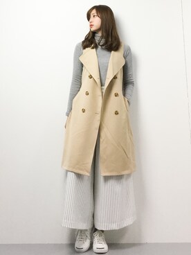 「RAY CASSIN（レイカズン）のアイテム（トレンチコート）」を使った、marinaさん（レディース・162cm）の春コーディネート