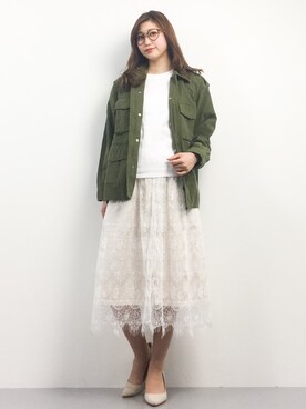 「NINE（ナイン）のアイテム（ブルゾン）」を使った、marinaさん（レディース・162cm）の春コーディネート