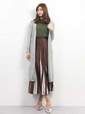 「Ameri（アメリ）のアイテム（スカート）」を使った、marinaさん（レディース・162cm）の春コーディネート