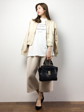 「Chico（チコ）のアイテム（MA-1）」を使った、marinaさん（レディース・162cm）の春コーディネート