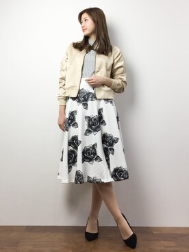 「花柄 スカート」｜marinaさん（レディース・162cm）の春コーディネート