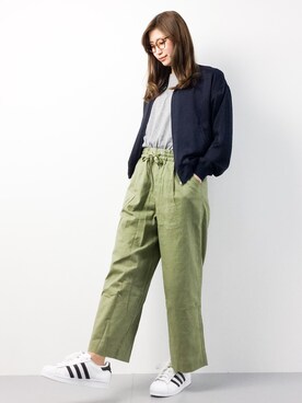 「TIENS ecoute（ティアンエクート）のアイテム（ジャケット/アウター）」を使った、marinaさん（レディース・162cm）の春コーディネート