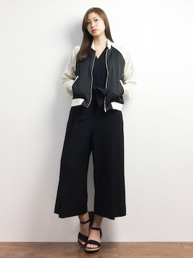「RAY CASSIN（レイカズン）のアイテム（ブルゾン）」を使った、marinaさん（レディース・162cm）の春コーディネート