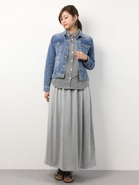 「スウェットスカート」｜「アイテム（その他アウター）」を使った、marinaさん（レディース・162cm）の春コーディネート