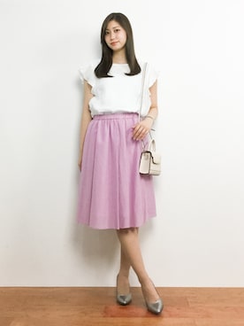 「& chouette（アンドシュエット）のアイテム（ボストンバッグ）」を使った、marinaさん（レディース・162cm）の春コーディネート